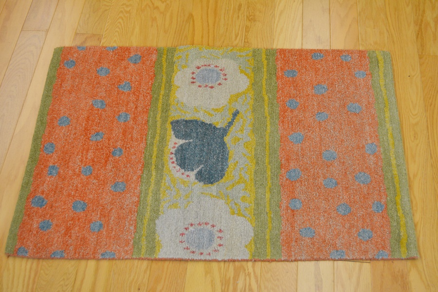 Contemporary Tibetan Style Orange, Green and Yellow Woven Rug