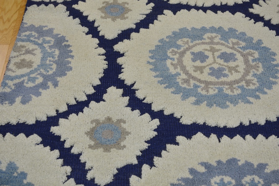 Suzzani Design High/Low Flat Woven and Woven Pile Area Rug