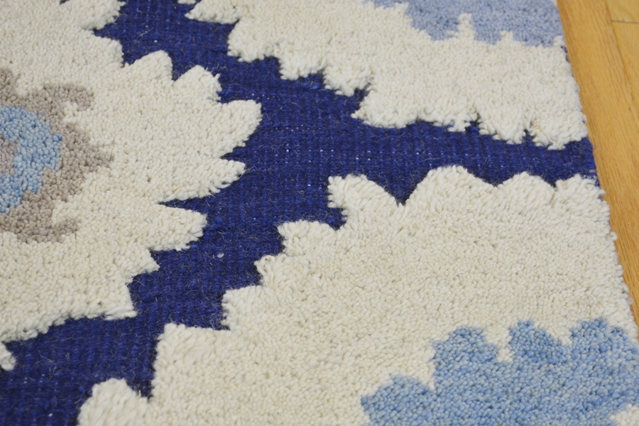 Suzzani Design High/Low Flat Woven and Woven Pile Area Rug