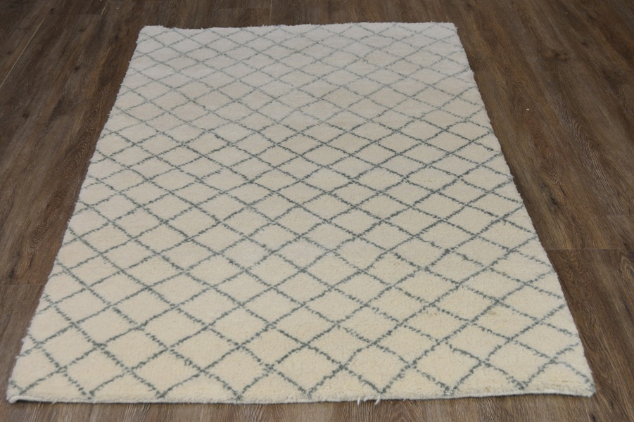 Contemporary Moroccan Style Hand Woven Wool Area Rug