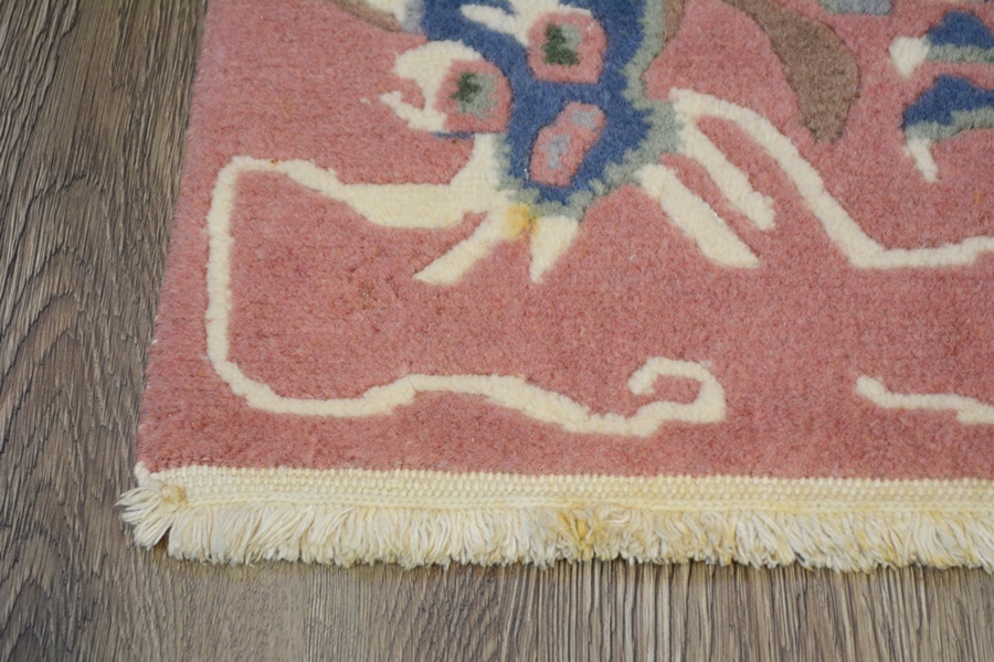 Tibetan Style Chinese Dragon Woven Pile Wool Area Rug