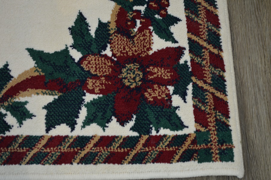 Festive Holiday Machine Made Synthetic Area Rug