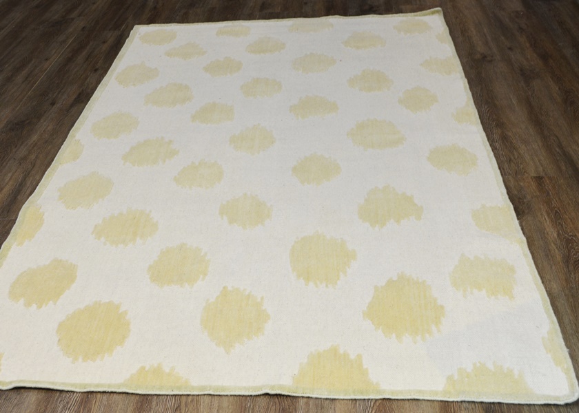 Contemporary Flat Woven and Knotted Pile Tufted Wool Area Rug