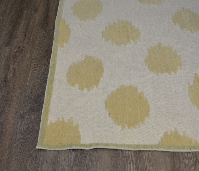 Contemporary Flat Woven and Knotted Pile Tufted Wool Area Rug