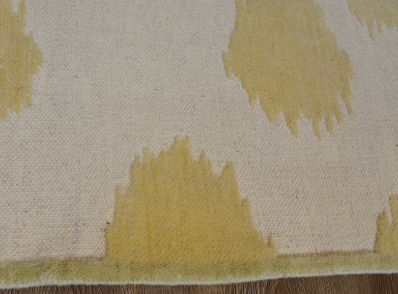 Contemporary Flat Woven and Knotted Pile Tufted Wool Area Rug