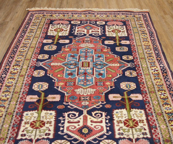 Circa 1980 Turkish Serapi Style Tribal Hand Woven Wool Area Rug