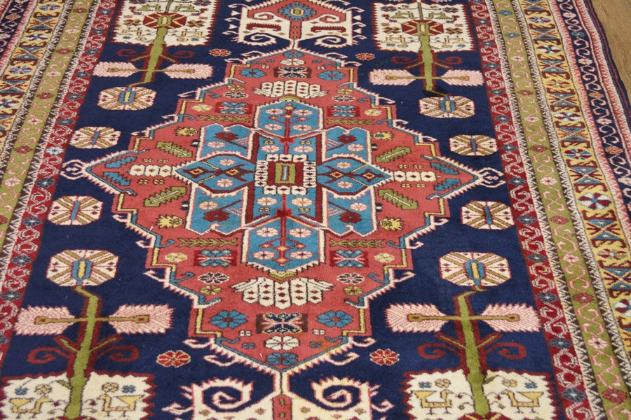 Circa 1980 Turkish Serapi Style Tribal Hand Woven Wool Area Rug