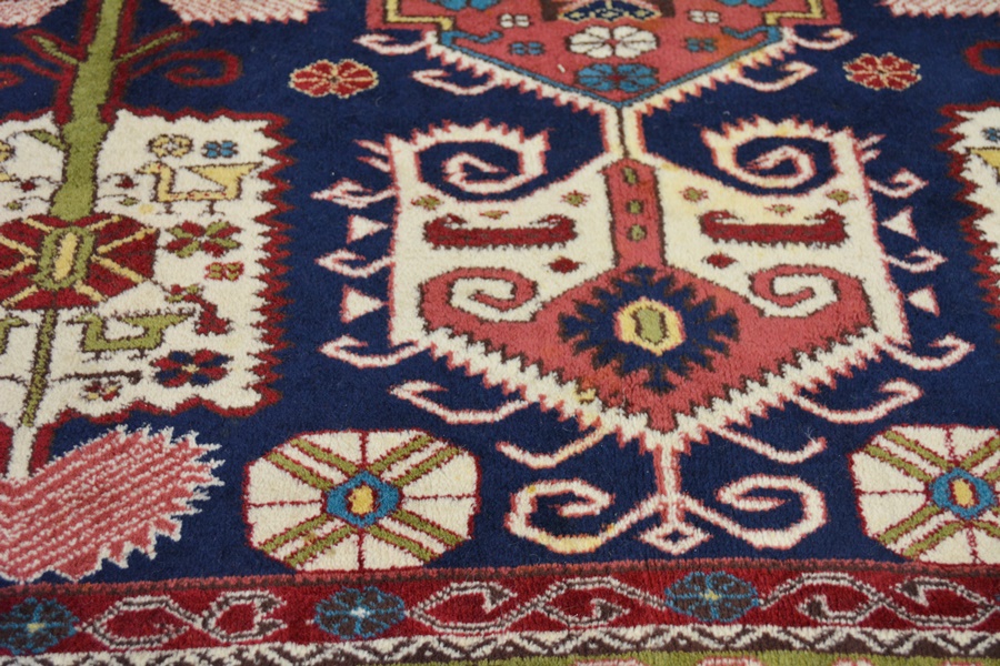 Circa 1980 Turkish Serapi Style Tribal Hand Woven Wool Area Rug