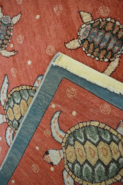 Persian Style Hand Woven Pile Turtle Area Rug