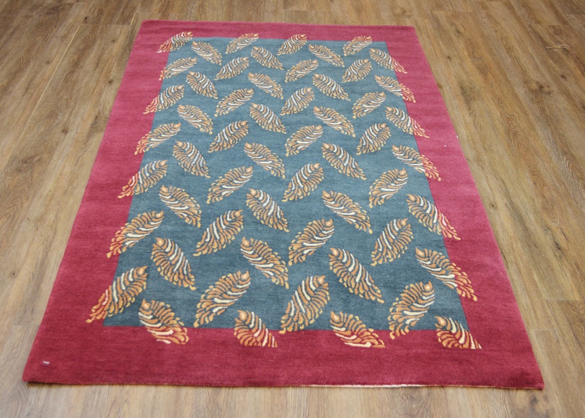 Contemporary Style Tibetan Wool Hand Knotted Area Rug