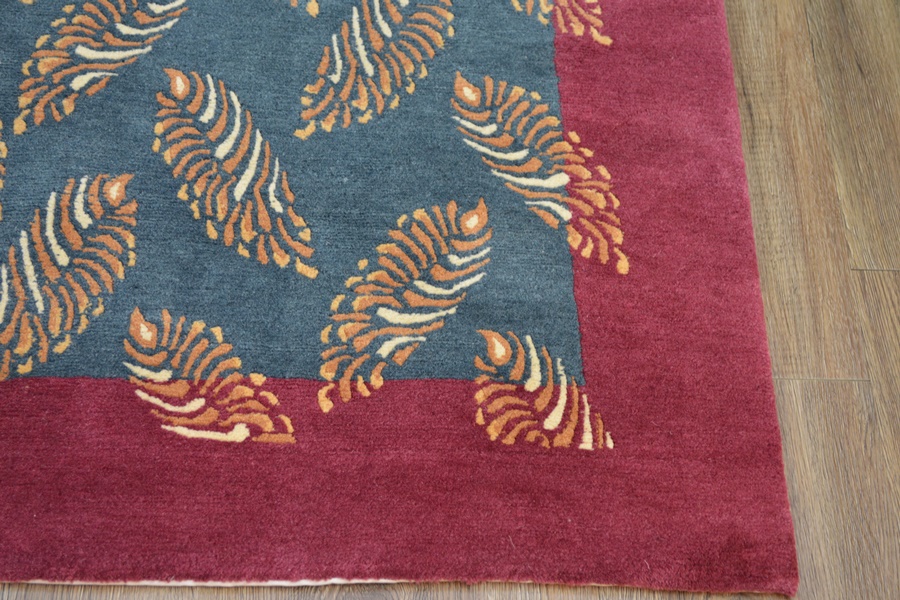 Contemporary Style Tibetan Wool Hand Knotted Area Rug