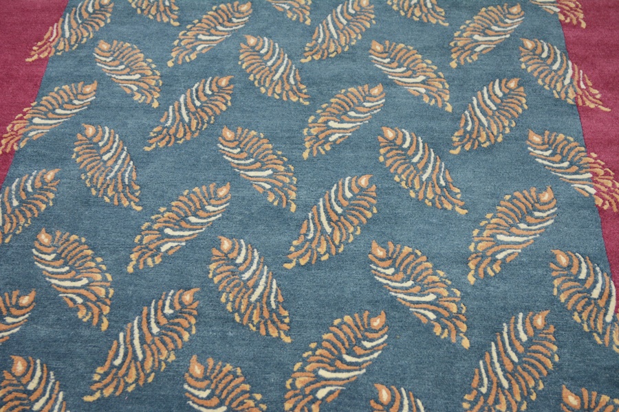 Contemporary Style Tibetan Wool Hand Knotted Area Rug