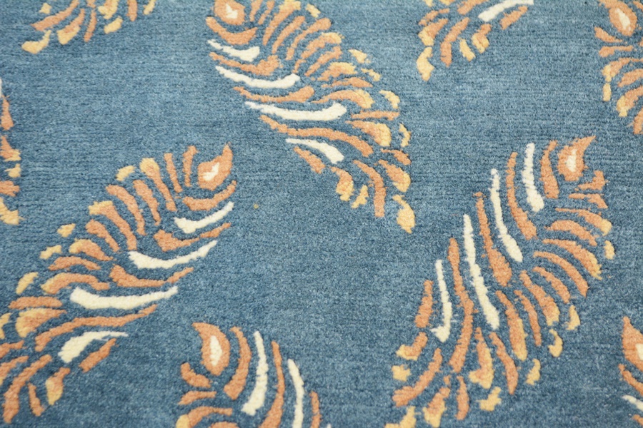 Contemporary Style Tibetan Wool Hand Knotted Area Rug