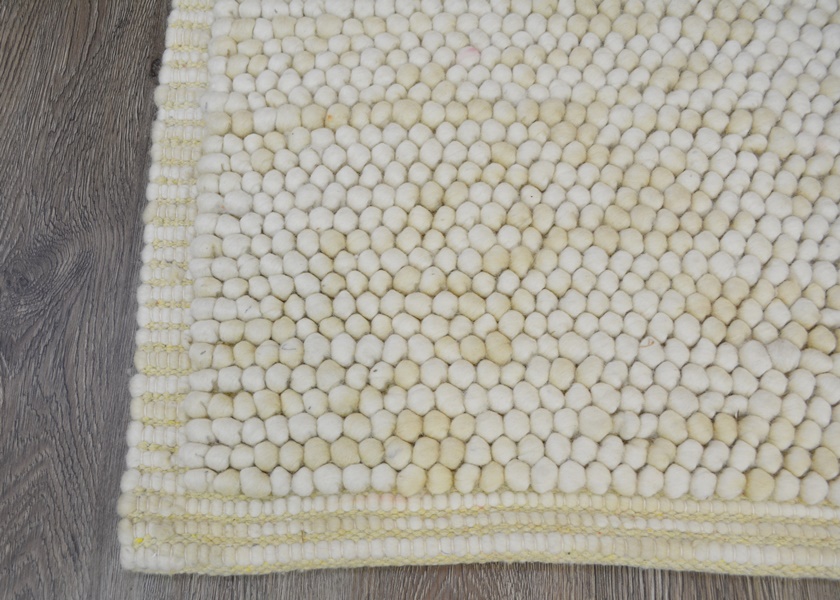Oatmeal Flat Woven Felted Wool Area Rug