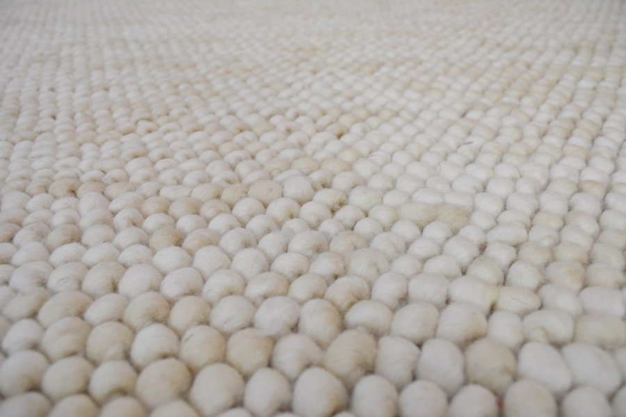 Oatmeal Flat Woven Felted Wool Area Rug