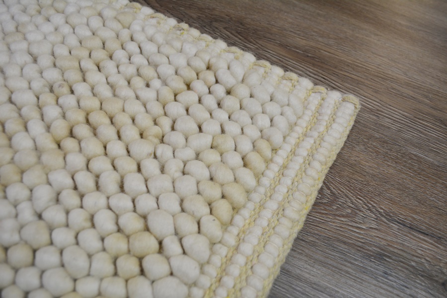 Oatmeal Flat Woven Felted Wool Area Rug