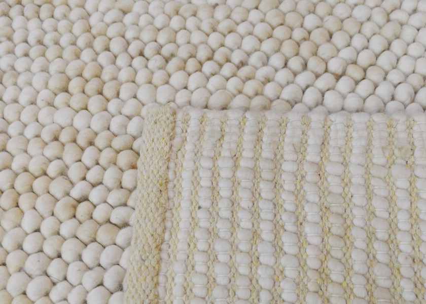 Oatmeal Flat Woven Felted Wool Area Rug