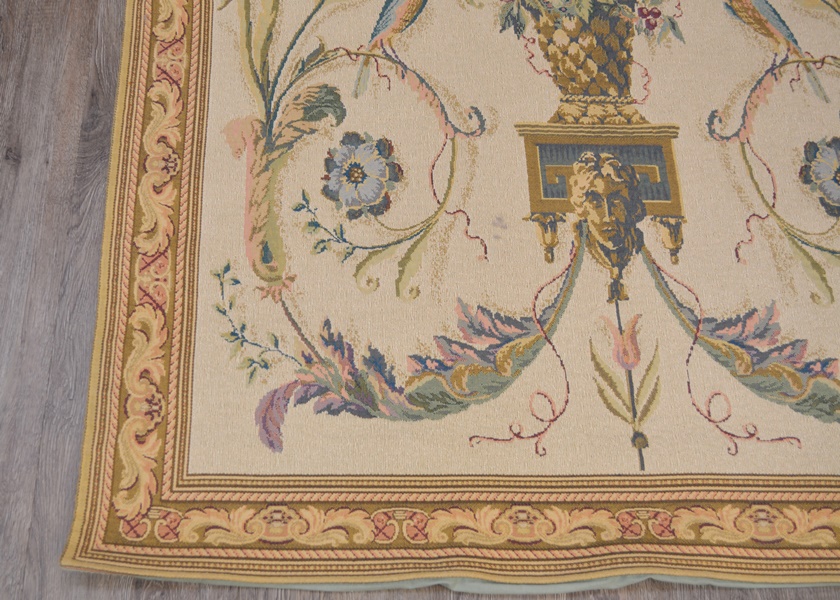 French Neo-Classical Design Machine Woven Tapestry Rug
