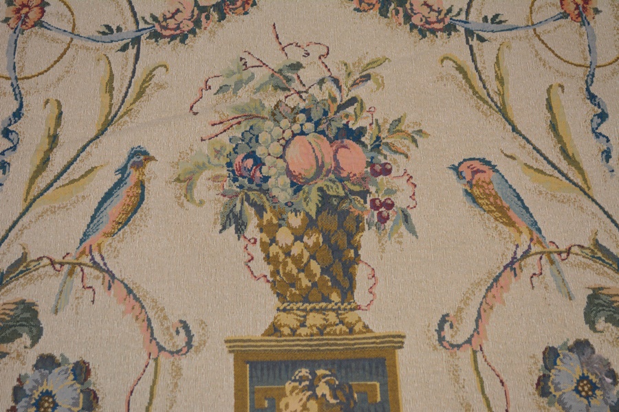 French Neo-Classical Design Machine Woven Tapestry Rug