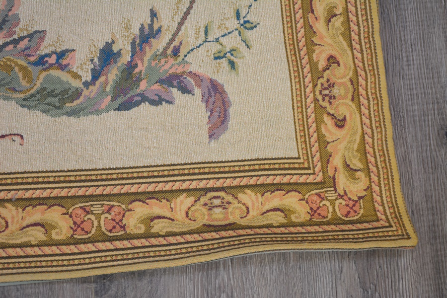 French Neo-Classical Design Machine Woven Tapestry Rug