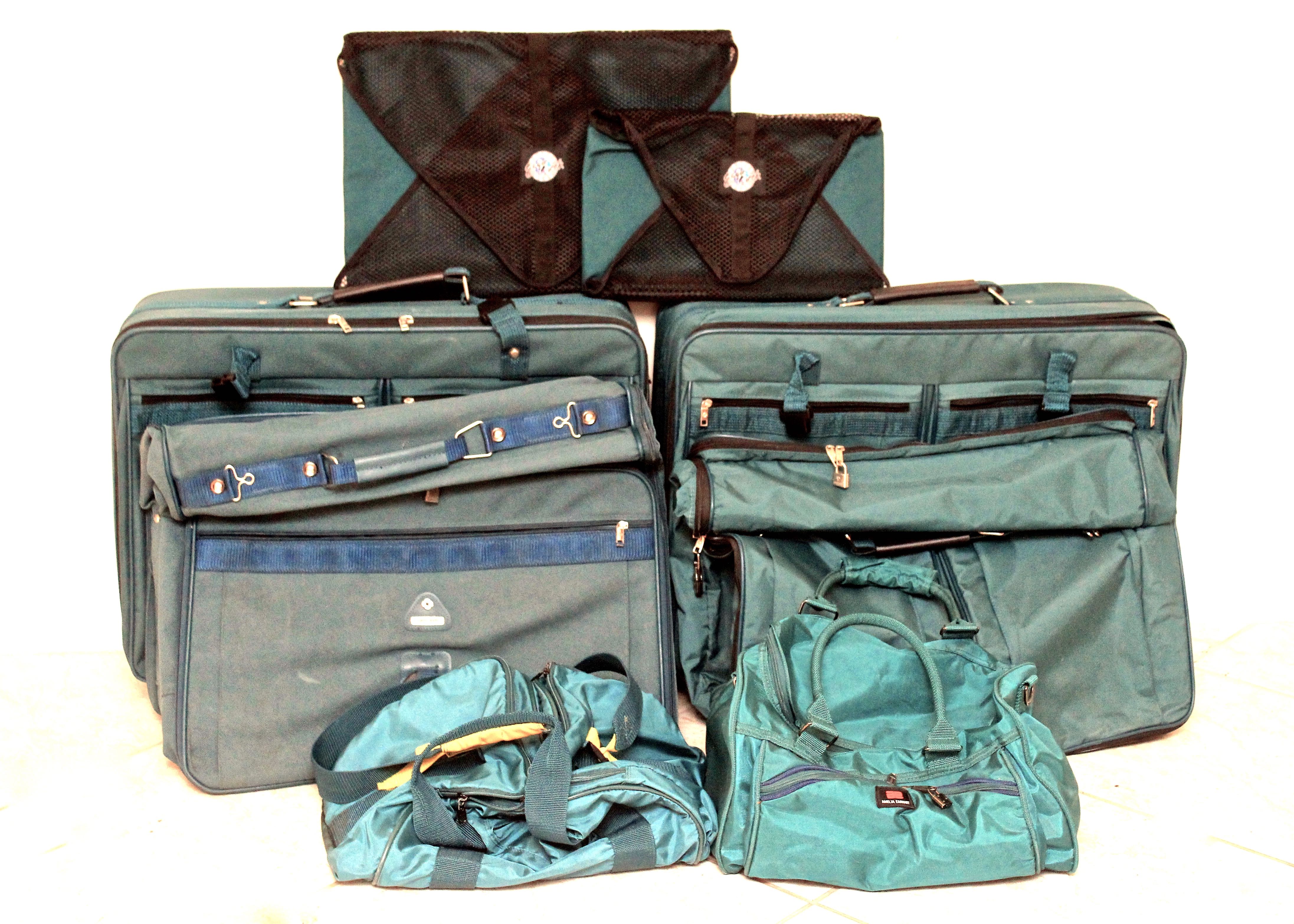 Collection of Green Samsonite Luggage