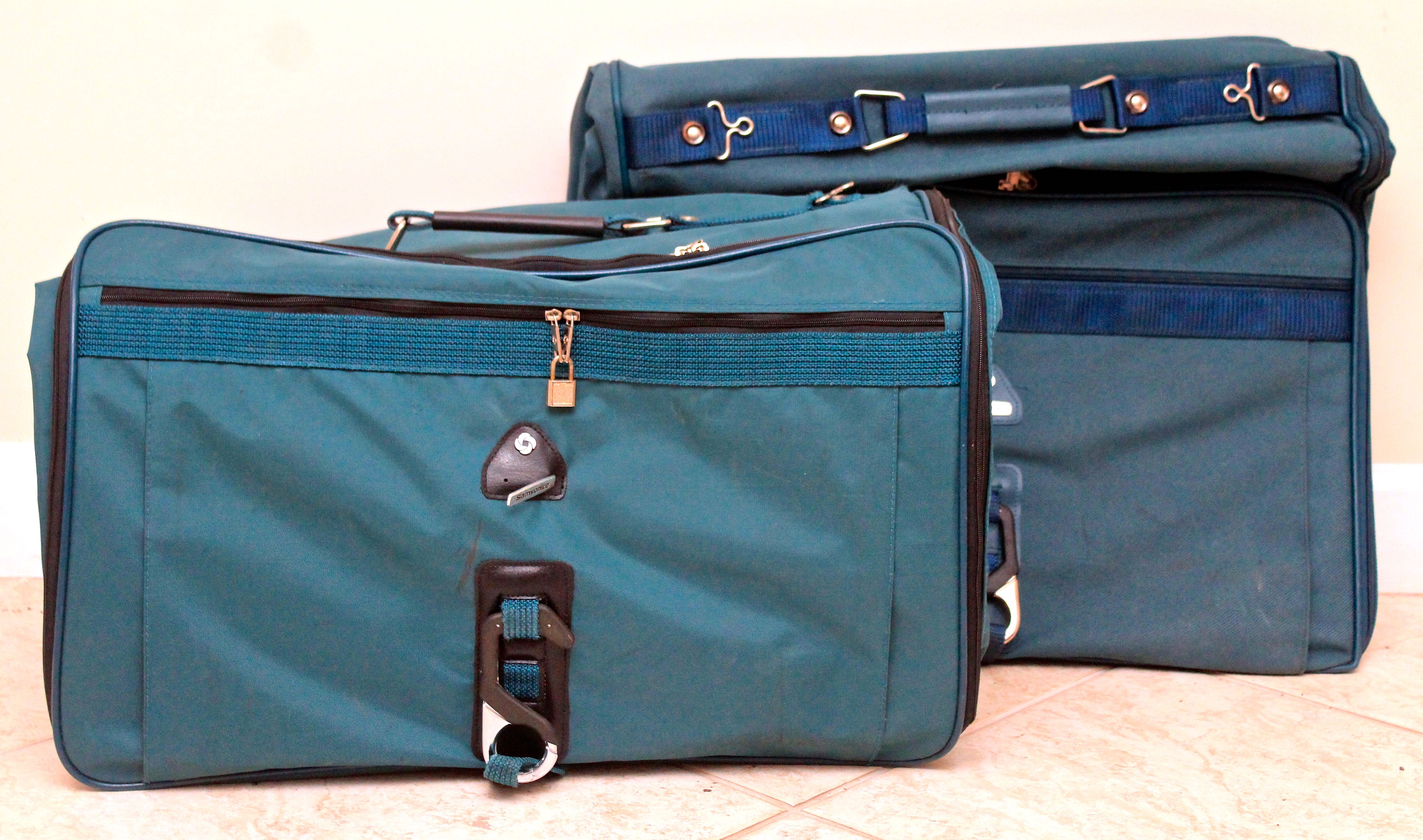 Collection of Green Samsonite Luggage