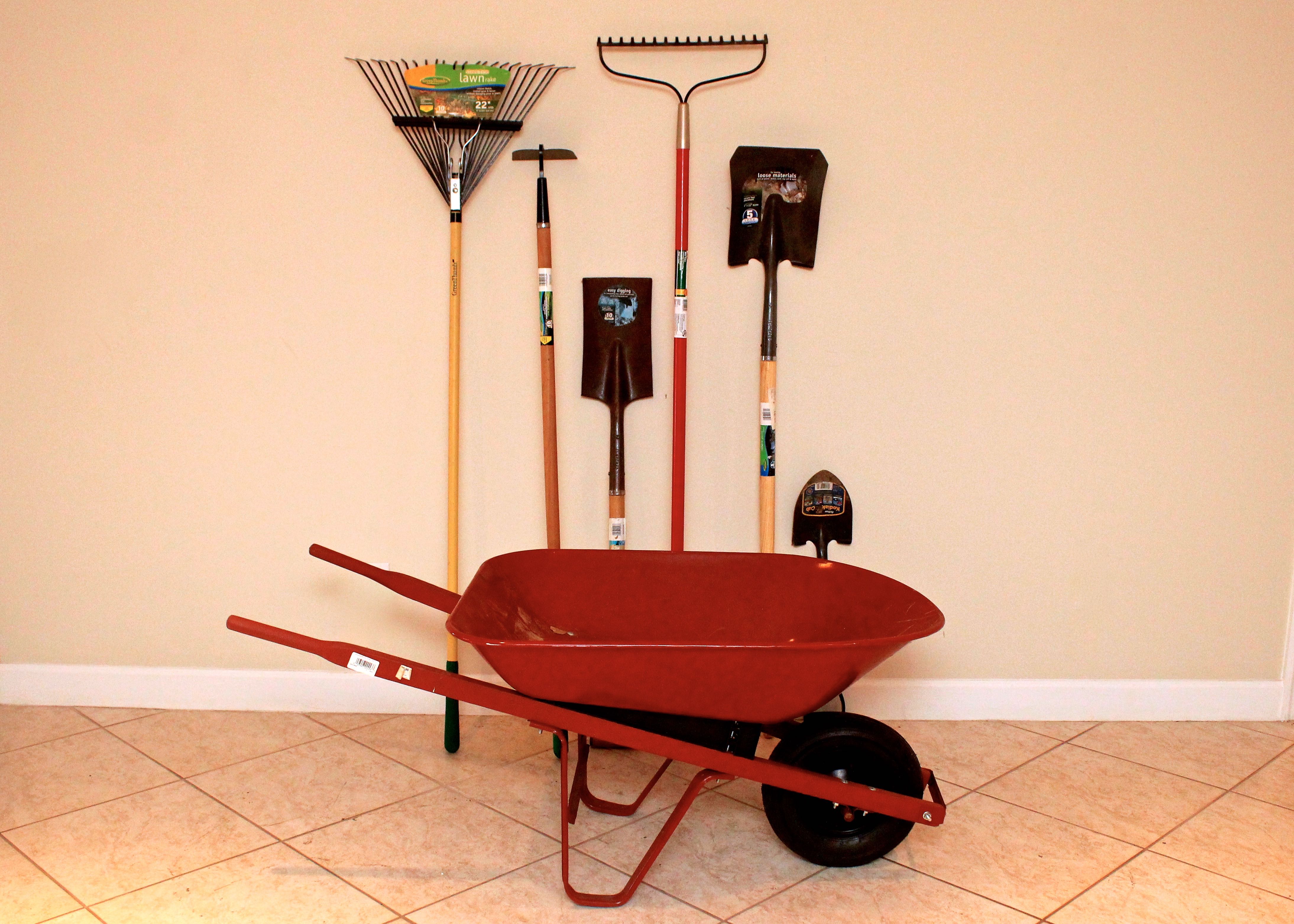 Wheel Barrow and Yard Tools