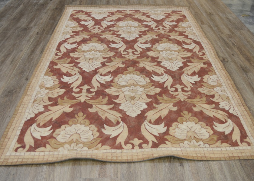 Lamontage Style Arabesque Felted Wool and Acrylic Area Rug