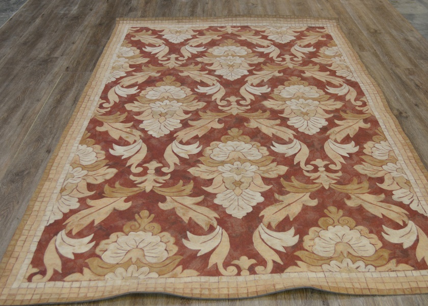 Lamontage Style Arabesque Felted Wool and Acrylic Area Rug
