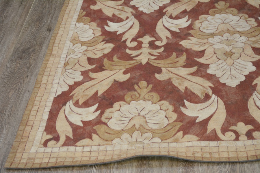Lamontage Style Arabesque Felted Wool and Acrylic Area Rug
