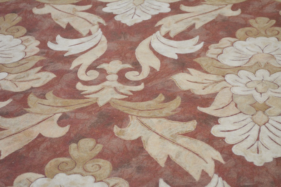 Lamontage Style Arabesque Felted Wool and Acrylic Area Rug