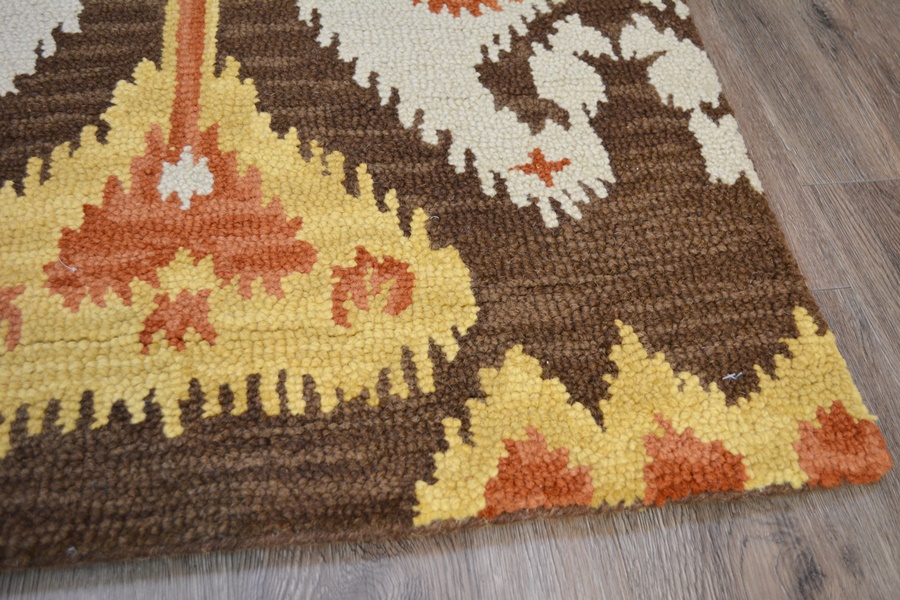 Ikat Design Hand Hooked Tufted Area Rug