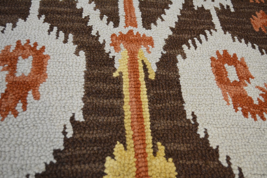 Ikat Design Hand Hooked Tufted Area Rug