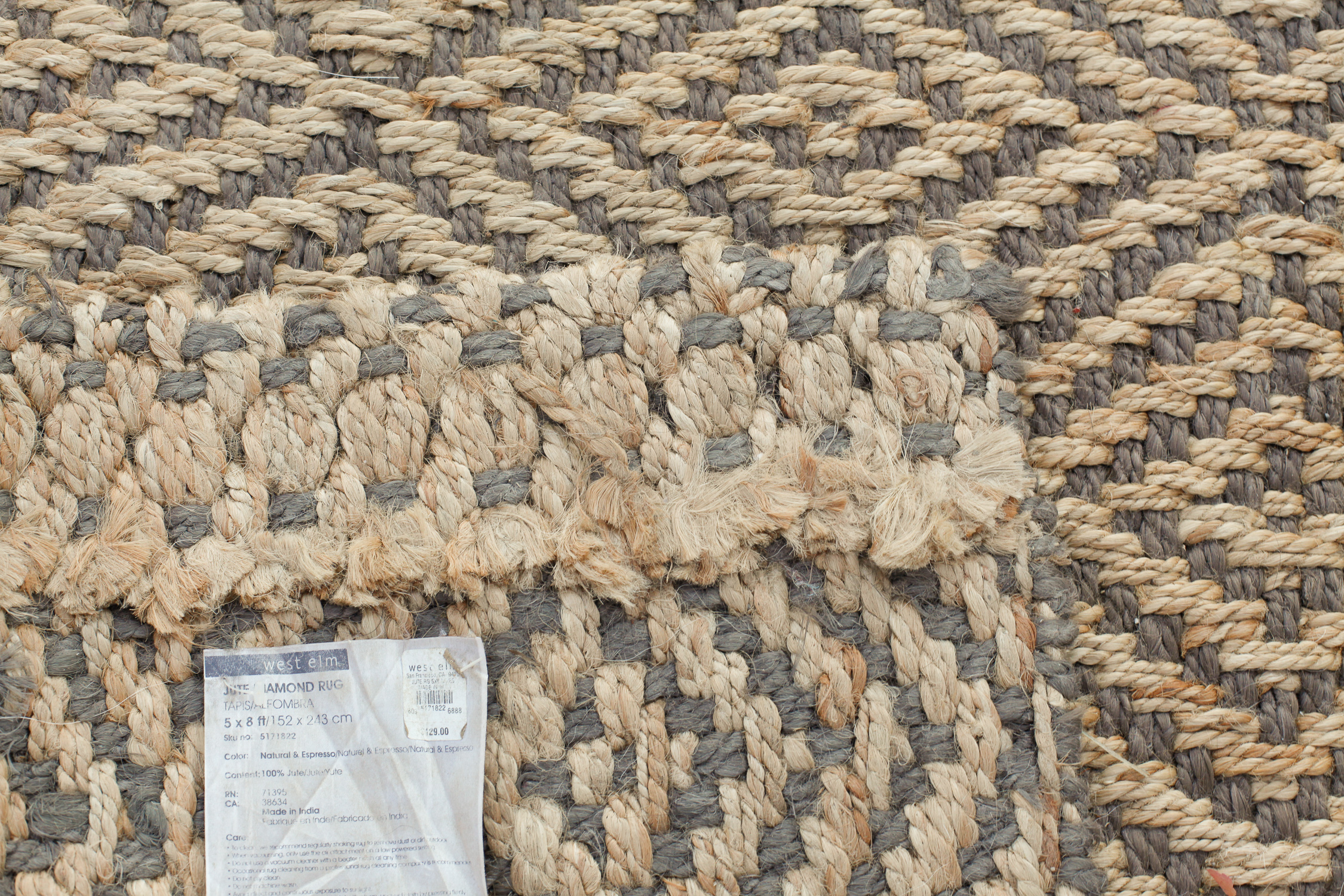 West Elm Jute Diamond Rug