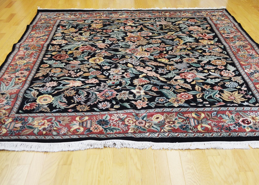 Persian Floral Tapestry Wool Area Rug