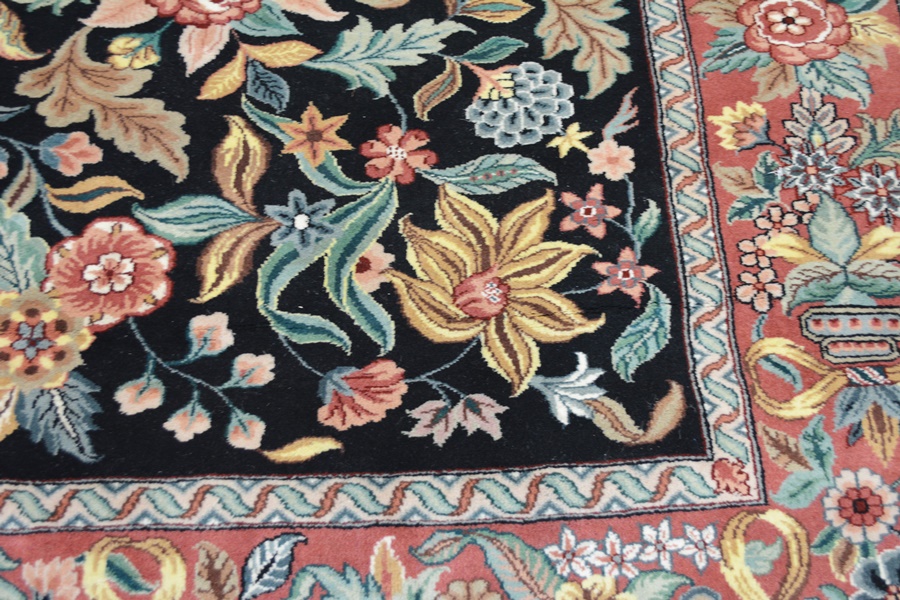 Persian Floral Tapestry Wool Area Rug