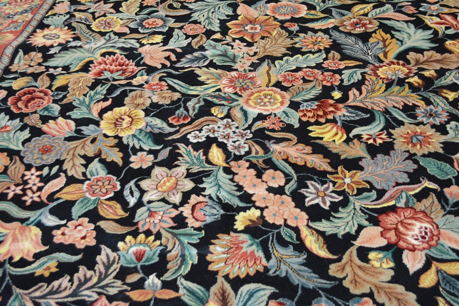 Persian Floral Tapestry Wool Area Rug