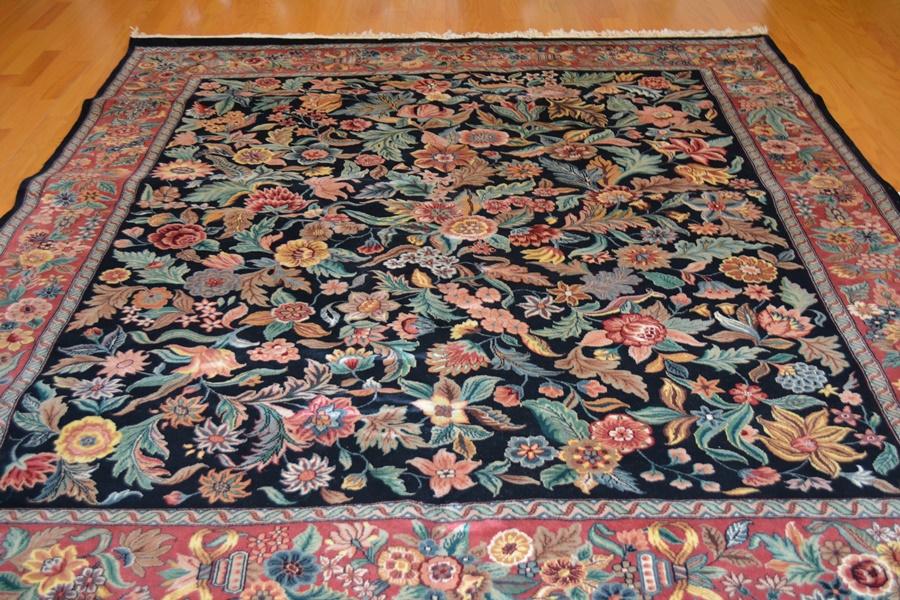 Persian Floral Tapestry Wool Area Rug