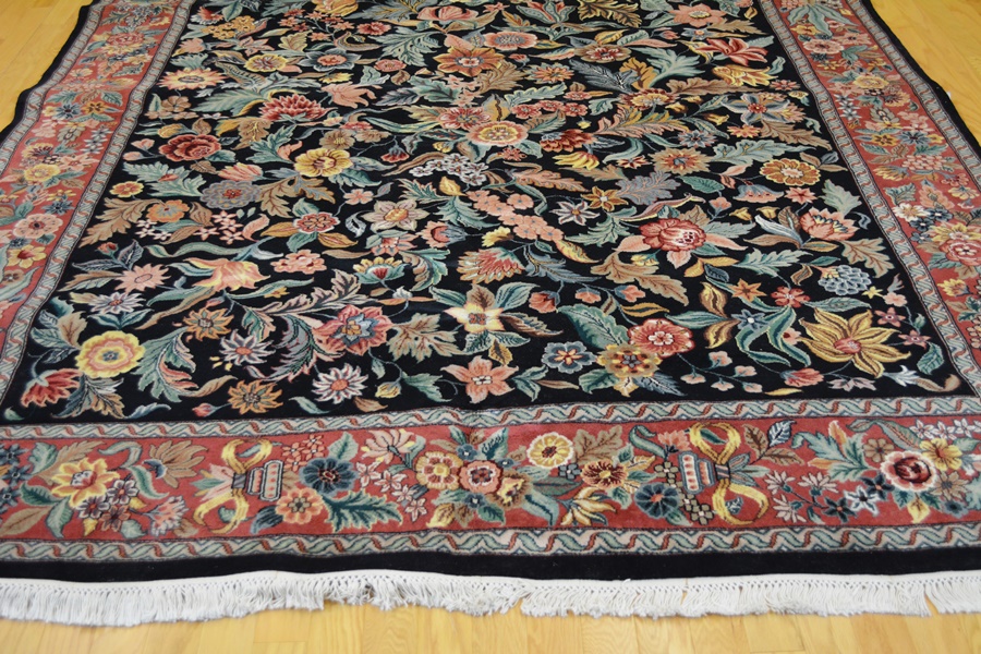 Persian Floral Tapestry Wool Area Rug