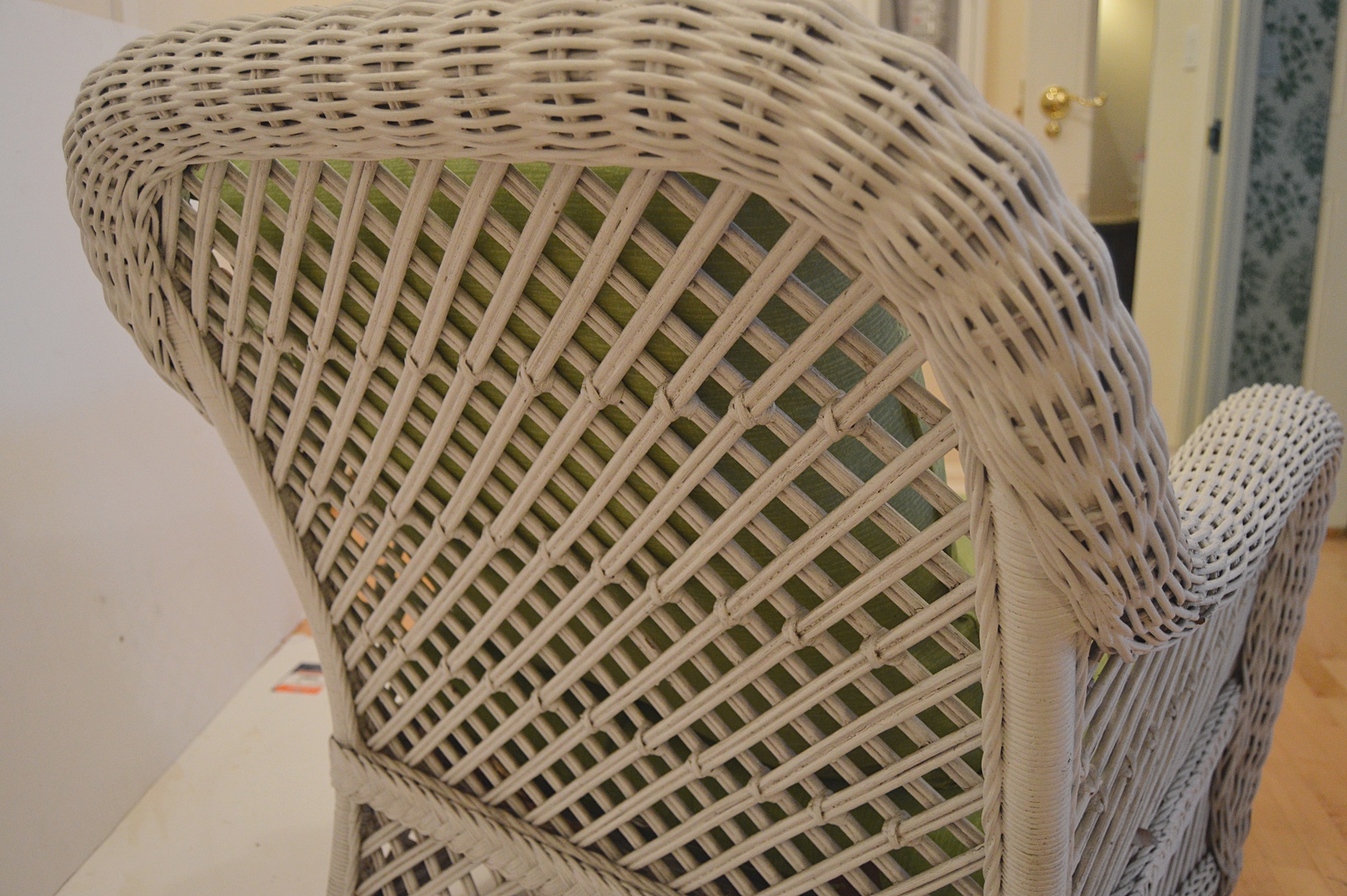 Vintage White Wicker Chair