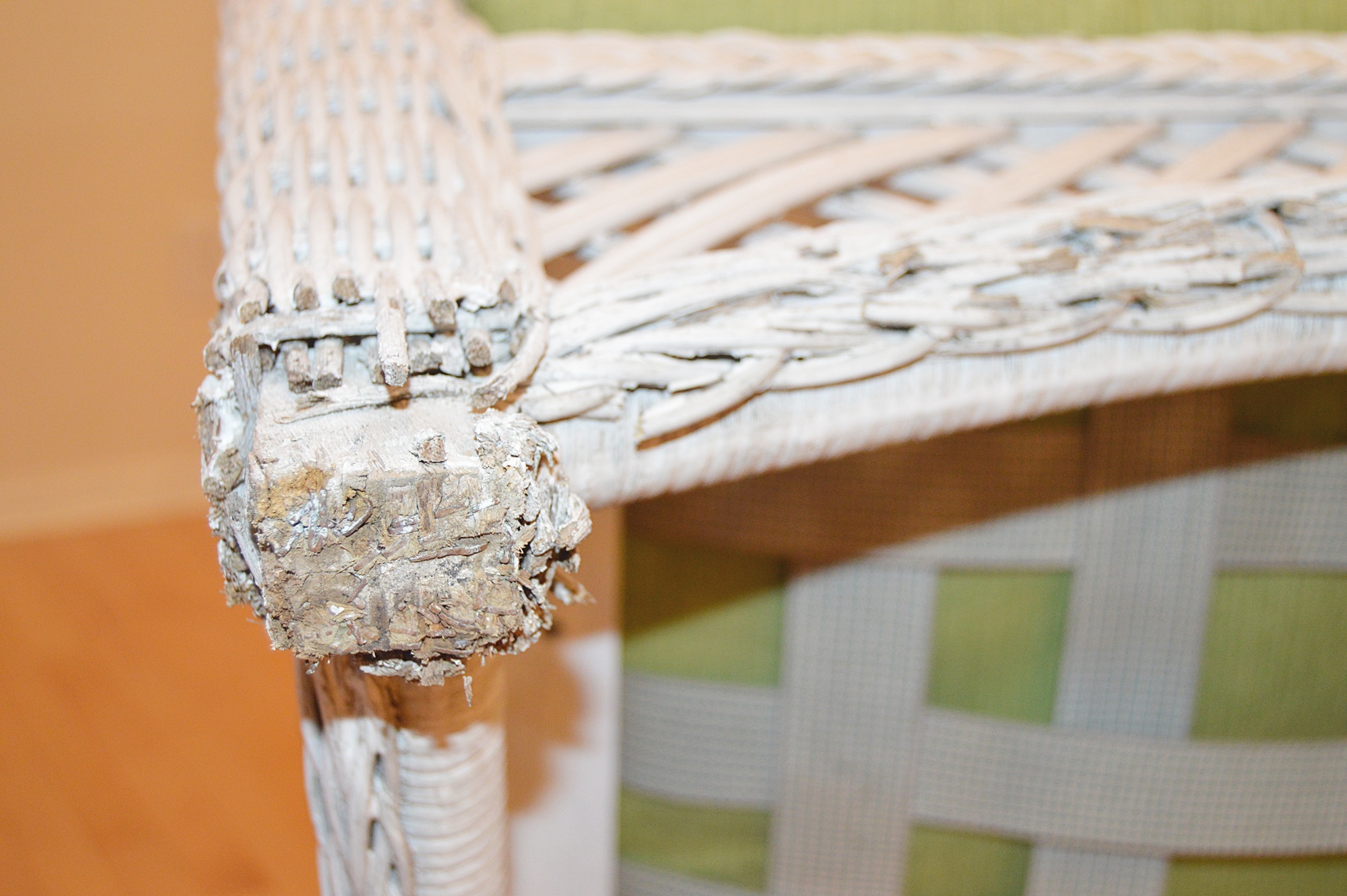 Vintage White Wicker Chair