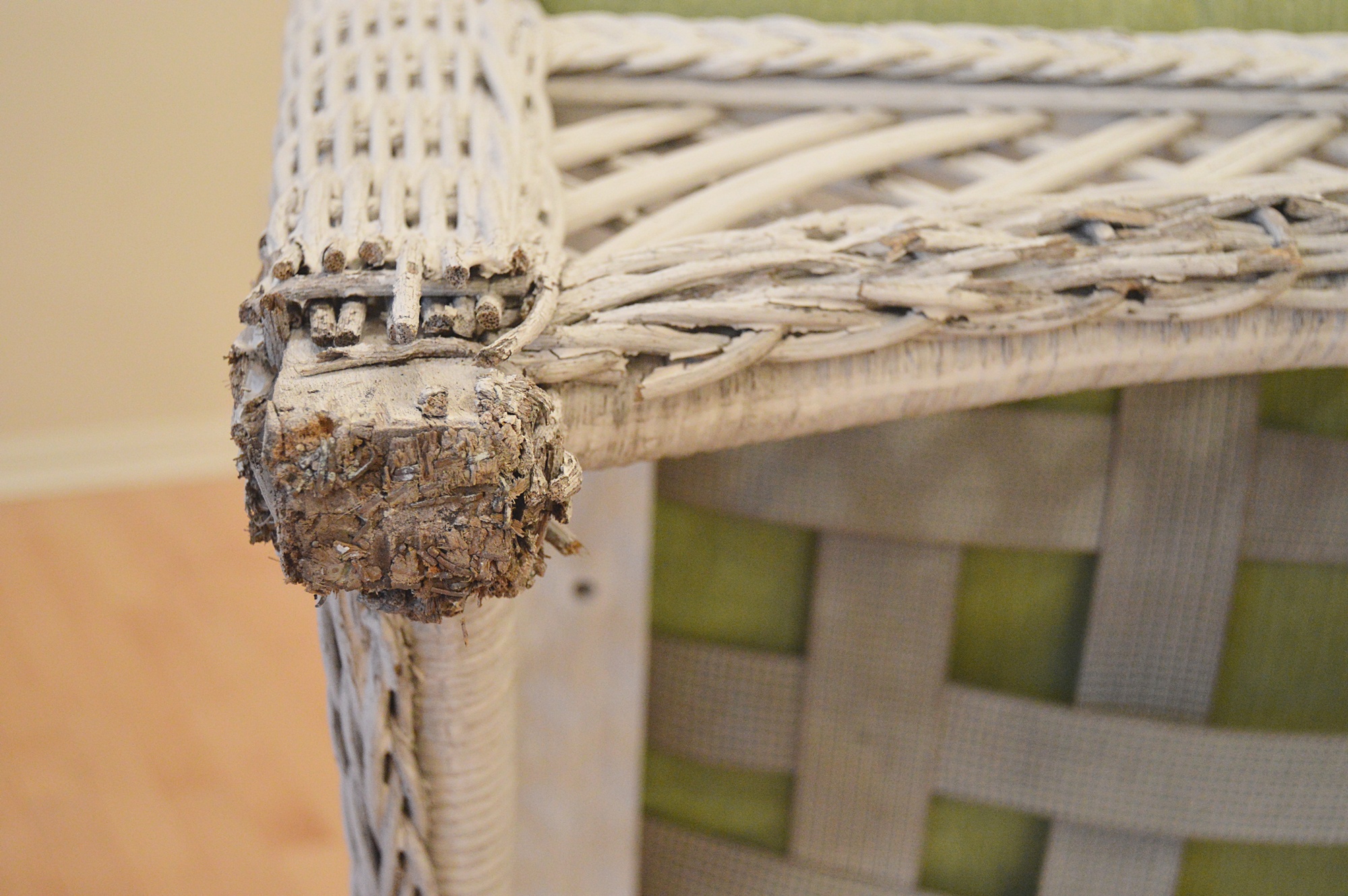 Vintage White Wicker Chair