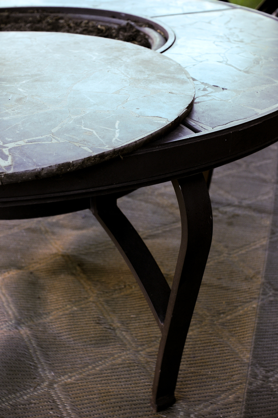 Cast Metal Round Fire Pit Table