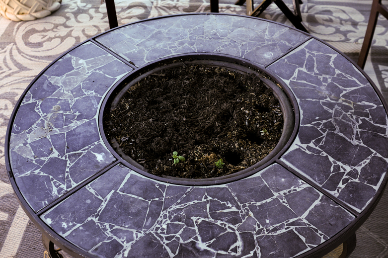 Cast Metal Round Fire Pit Table