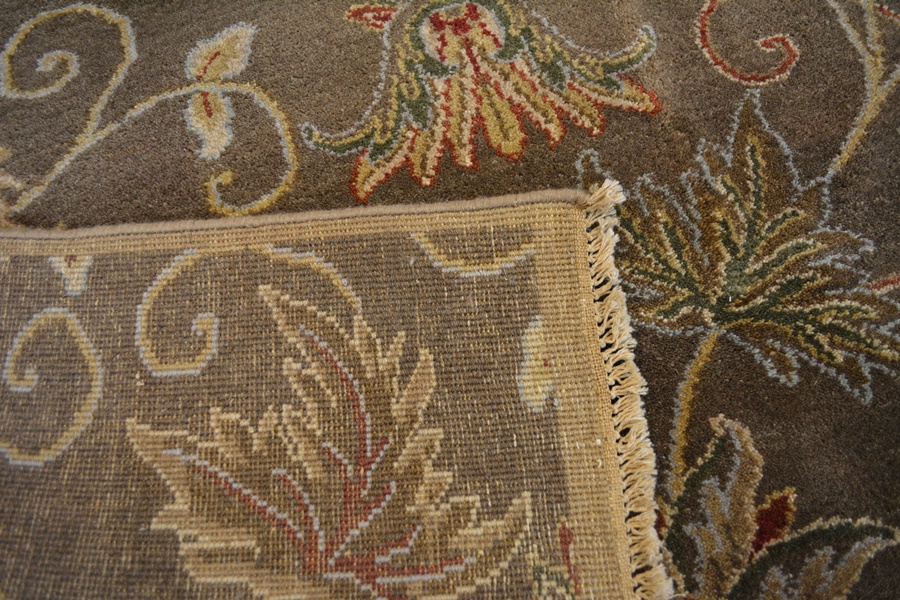 Persian Style Mocha Floral Wool Area Rug