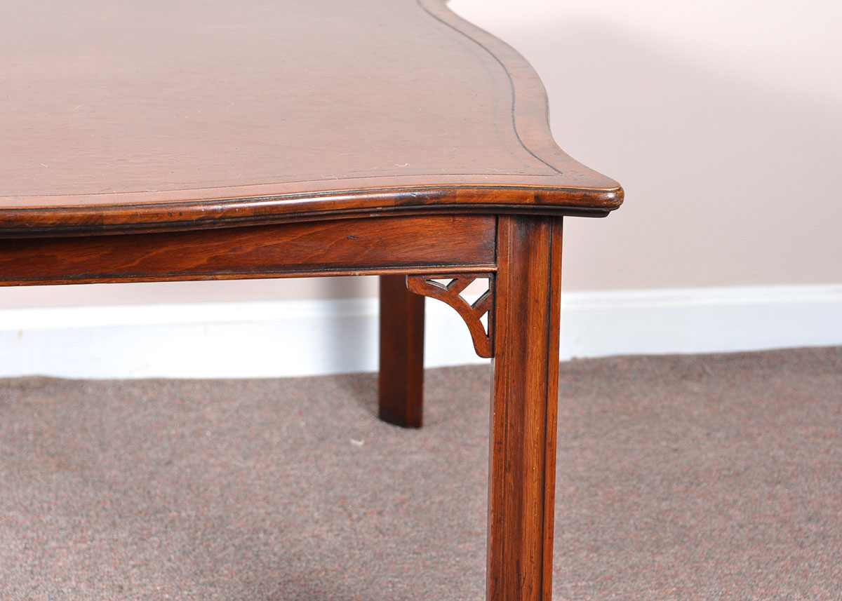 Mahogany Side Table with Tooled Leather Inset Top