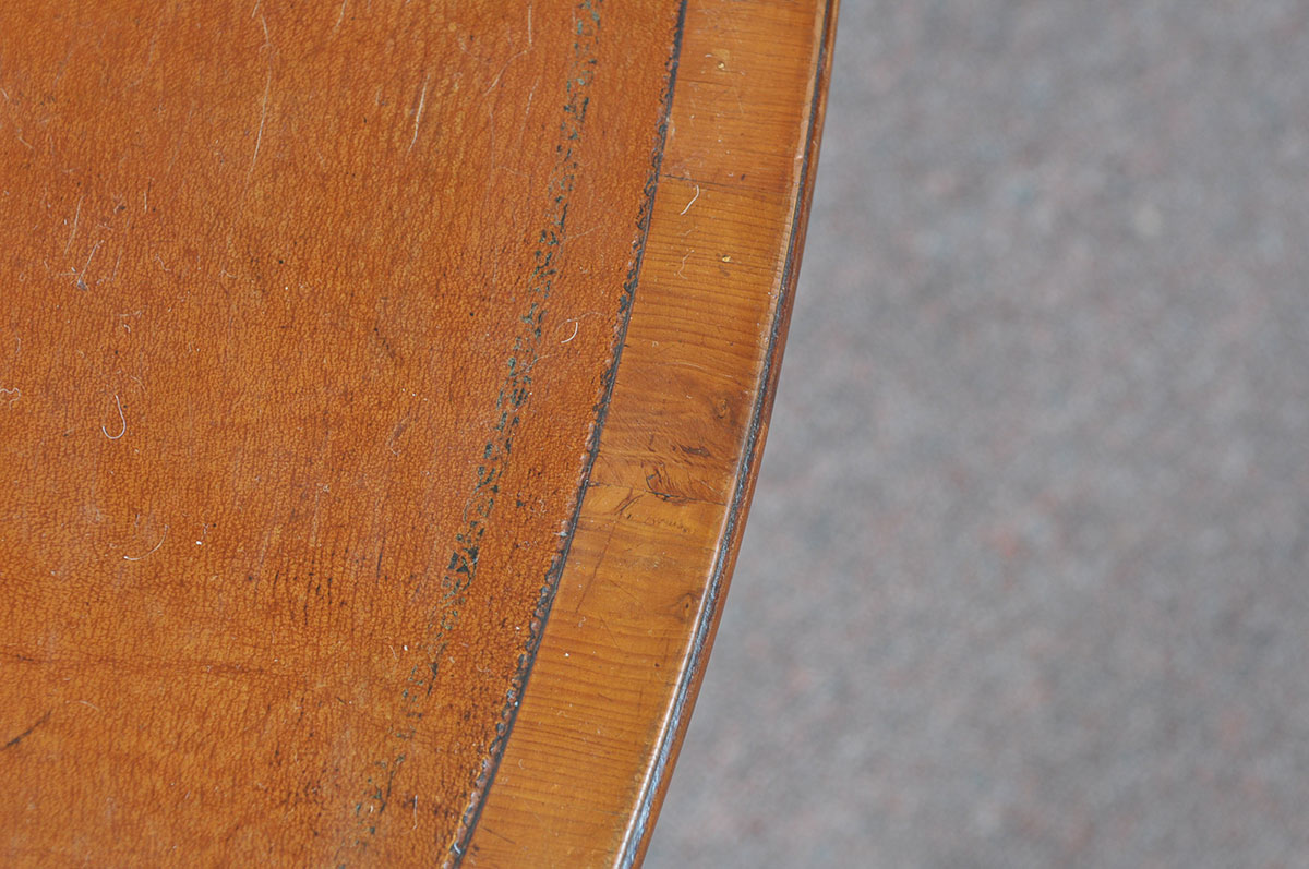 Mahogany Side Table with Tooled Leather Inset Top