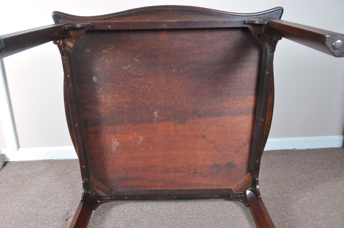 Mahogany Side Table with Tooled Leather Inset Top