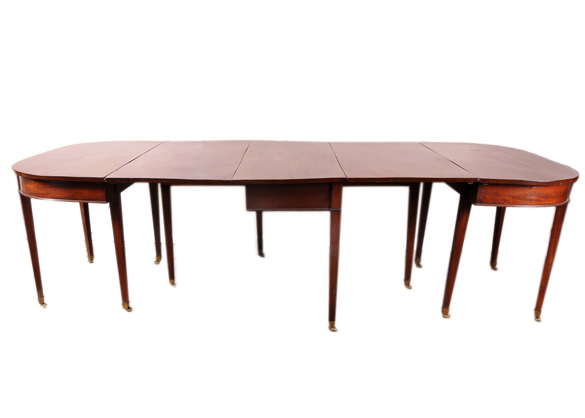 Mahogany Drop Leaf Dining Table with "D" Shaped Ends