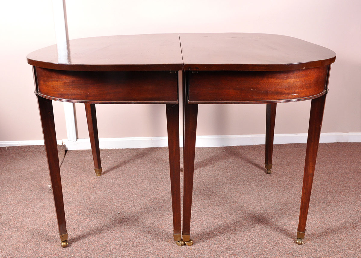 Mahogany Drop Leaf Dining Table with "D" Shaped Ends